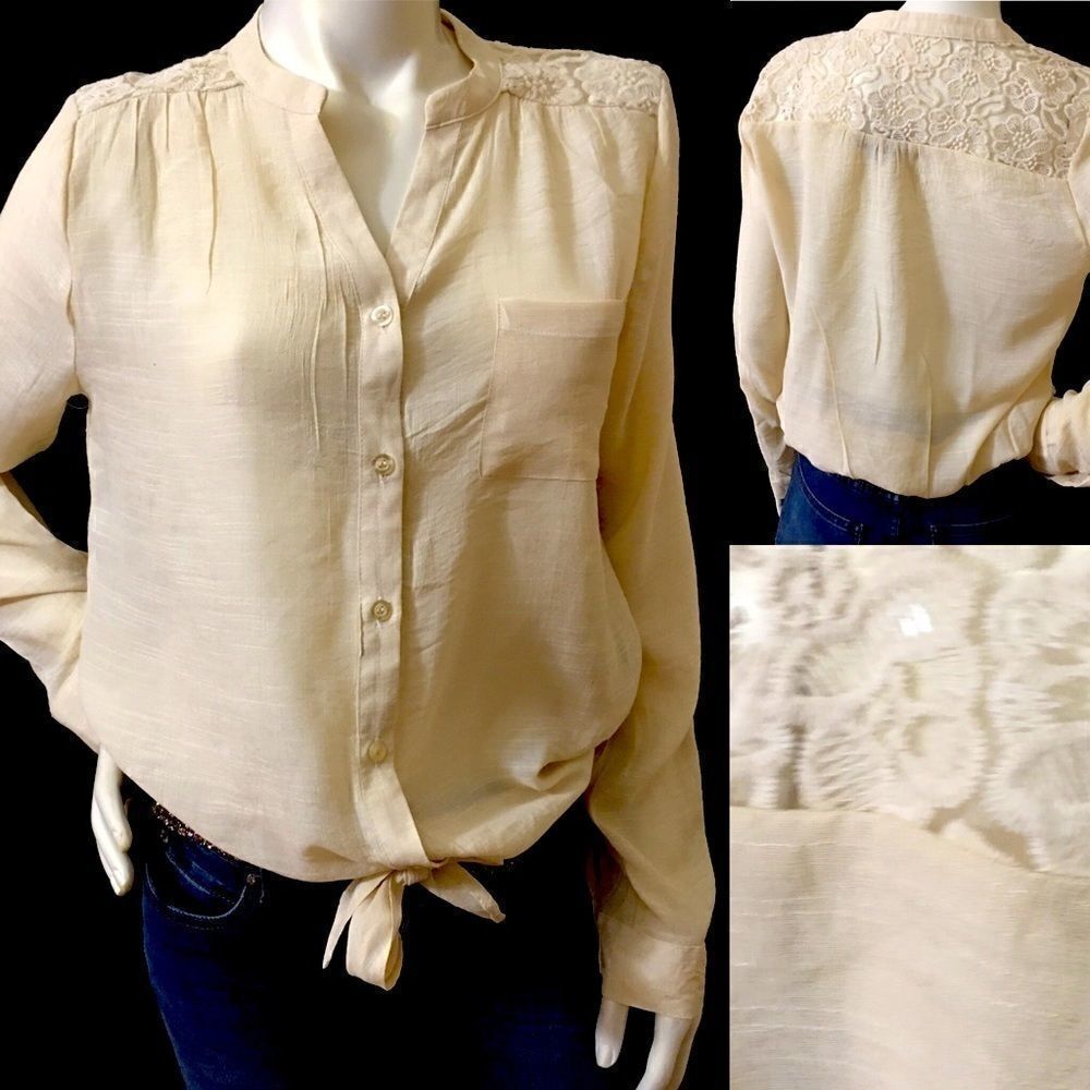 New! Lace Back knot front Top